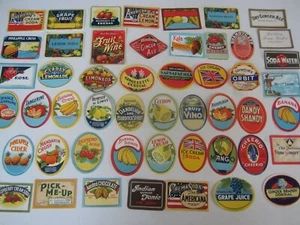 Lot of 50 Old Vintage 1910's-40's Duckworth SODA & DRINK LABELS - All Different - Picture 1 of 8