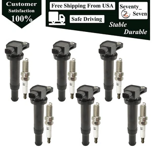 6Pcs Ignition Coil and Iridium Spark Plug Kit For 2007-2010 Kia Optima 2.7L - Picture 1 of 6