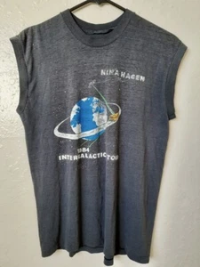 NINA HAGEN 1984 Intergalactic Tour Vintage 80s Punk Rock T-Shirt Top Tee Rare S - Picture 1 of 14