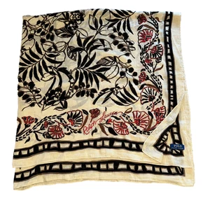 Polo Lauren Ralph Bufanda Floral Seda Bordado Logo Cuadrado 51"x 51" De Colección Raro - Imagen 1 de 7
