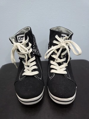 Y2K Keds Zapatillas de Tacón Alto para Mujer Talla 6 Retro Negro Blanco Botas Foto 1 de 4