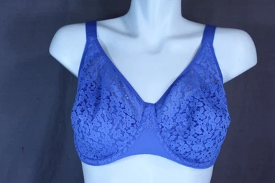 Sutiã Chantelle Group 13F1 Underwire malha sem forro azul cobertura total tamanho 36DDDD - Imagem 1 de 4