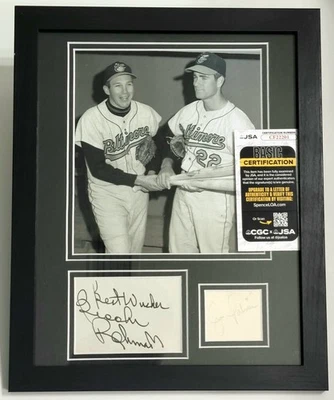 ROBINSON & PALMER AUTOGRAPHED AUTHENTIC Signed FRAMED ORIOLES Photo PSA JSA COA - Image 1 of 4