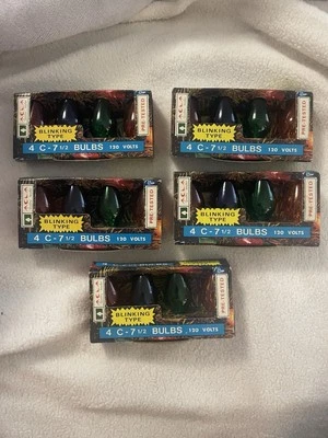 5( 5 Packs) MULTI COLOR TWINKLING Transparent C-9 Light Bulbs Christmas :New Lot - Image 1 of 3