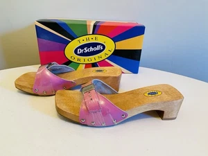 Dr Scholls Women Size 6 M Exercise Clog Sandal Special Pink Leather Slide New - Picture 1 of 13