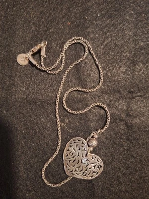 DESIGNER SILPADA 925 STERLING SILVER FILIGREE HEART PENDANT CHAIN NECKLACE - Image 1 of 3