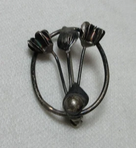 VINTAGE STERLINGSILBER BLUME BROSCHE ANSTECKNADEL #1 - Bild 1 von 8