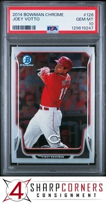2014 BOWMAN CHROME #126 JOEY VOTTO REDS POP 4 PSA 10 - Image 1 of 2