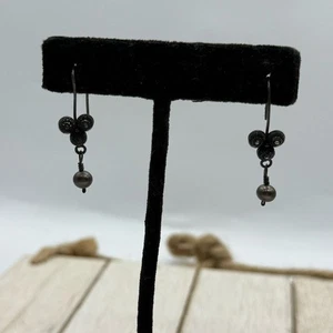 Elegante Ohrhänger Sterlingsilber mit schwarzen Perlen - Bild 1 von 6