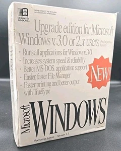 Microsoft Windows Version 3.1 Upgrade Edition Windows 3.0 Or 2.X Users NEW NOS - Picture 1 of 6