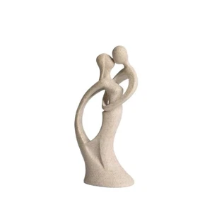 Couple Sculptures Handmade Sandstone Kiss Lovers Couple Statue Abstract Figurine - Picture 1 of 8