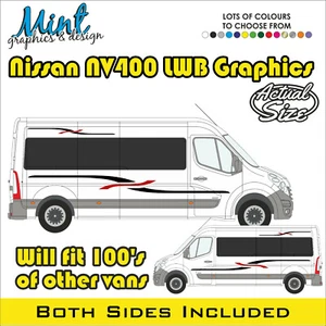 LWB NISSAN NV400 L3 Autocaravana Camper Calcomanías Pegatinas Van Graphics NO P&P 004 - Imagen 1 de 4