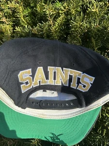 Vintage 90s New Orleans Saints American Needle Blockhead Snapback Hat Cap - Picture 1 of 13