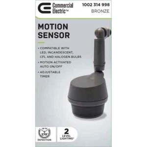 Commercial Electric 270-Deg Dusk to Dawn Security Flood Light Sensor in Bronze - Picture 1 of 5