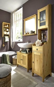 Massivholz Bad möbel-Set 4teilig Kiefer massiv gelaugt geölt Badezimmer komplett - Bild 1 von 5