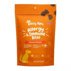 Zesty Paws Allergy & Immune Bites for Dogs,Allergy Relief,Lamb Flavor,60 Count - Picture 1 of 7