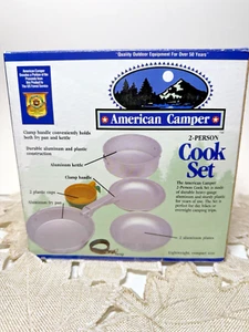 AMERICAN CAMPER 2 Person Cook Set Heavy Gauge Aluminum 8 piece model 696 - Picture 1 of 5