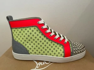 NEW Men's Christian Louboutin AC Lou Spikes Orlato Flat Glit Sun/Space 42.5 9.5 - Picture 1 of 7