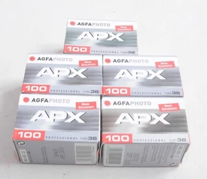 Expired 35mm Agfa APX 100 35/135 B&W Film expired (5x Rolls) Cold Stored (B) - Picture 1 of 2