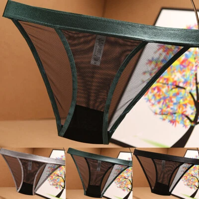 Sexy Frauen Transparent Mesh Durchsichtig Low Waist Slips Höschen Dessous / - Bild 1 von 4