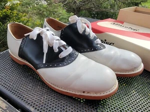 Vintage 50/60er Vintage Saddle Schuhe Spalding Sohle Rockabilly Damengröße 8 1/2 AA - Bild 1 von 14