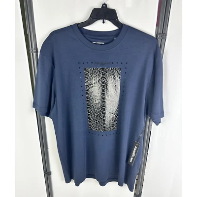 KARL LAGERFELD PARIS Men's Armor Graphic T-Shirt Navy Blue Size XXL - Image 1 of 3