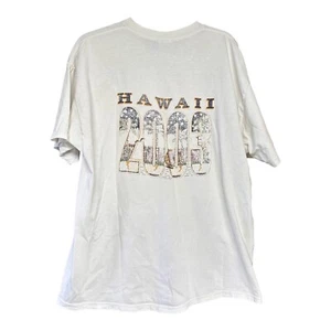 Vintage Hanes Beefy T-Shirt Herren XL 2003 Hawaii Graphic Tee Beige - Bild 1 von 11