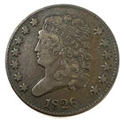 1826 CLASSIC HEAD HALF CENT ROTATED REVERSE 1826 CLASSIC HEAD HALF CENT ROTATED REVERSE