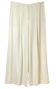 Pantalones de crepé plisados a rayas Theory pierna ancha Admiral para mujer 8 forro corto de arroz nuevos sin etiquetas - Imagen 1 de 16