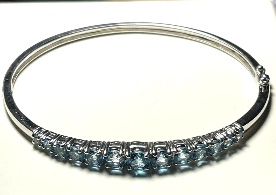 Brazalete QVC Topacio Azul Brazalete Piedras Naturales Kajal Naina KN Diseños Foto 1 de 4