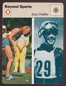 SUZY CHAFFEE Golfing Ski Racer Photo Women's Sport 1979 SPORTSCASTER CARD #74-03