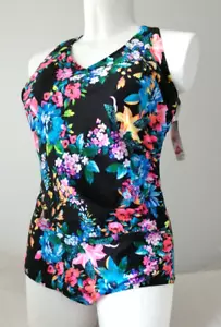 SCHWAB Damen Badeanzug schwarz-floral Ohne Bügel Gr 56 58 60 62 64 Cup D NEU FS - Bild 1 von 24
