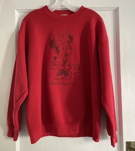 Vintage Walt Disney World Minnie Mouse Sweatshirt Adult L 80/90s Red** - Picture 1 of 15