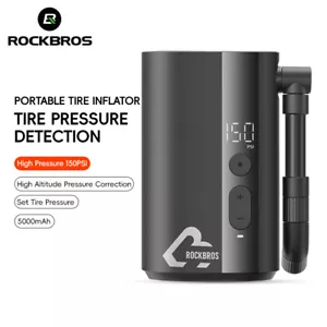 ROCKBROS Mini Pompa Elettrica Moto Bicicletta E-bike Gonfiatore Portatile 150PSI - Foto 1 di 12