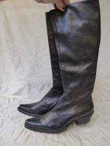FREE LANCE  bottes luxe façon santiags cuir NOIR  T 36 parfait état  - Picture 1 of 12