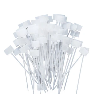 New 100Pcs Zip Ties Write on Ethernet RJ45 RJ12 Wire Power Cable Label Mark Tags - Afbeelding 1 van 7