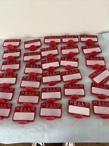 30 Reusable Dry Erase Write-On "HELLO My Name is..." Name Tag Place Cards - Picture 1 of 6