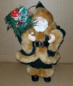Old World Santa w/ Green Robes and Sack of Presents 7" Tall - Picture 1 of 4