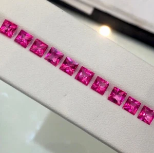 6mm Princess Cut 10 Pieces Natural Pink Topaz - Picture 1 of 3