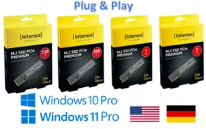 Intenso M.2 NVMe 250GB/500GB/1TB/2TB SSD Festplatte mit Windows 10 / Windows 11 - Bild 1 von 5