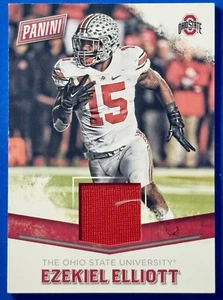 2016 Panini Father's Day Collegiate Patch Ezekiel Elliott RC Rookie #12 Buckeyes - Picture 1 of 2
