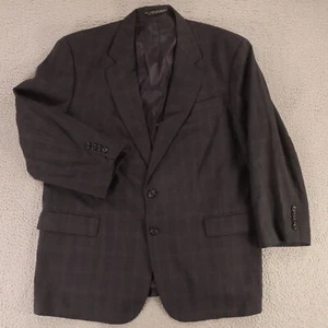 VTG Prince of Wales Check Jacket XL Gray Glen Plaid 100% Wool Blazer 46R - Picture 1 of 16