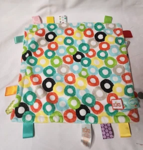 Bright Starts Taggies Security Blanket Plush Lovey Yellow Geometric Circles - Picture 1 of 4