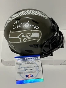 CHRIS WARREN Signed Autographed Seahawks Salute To Service STS Mini Helmet PSA - Picture 1 of 3