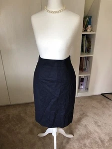 Blumarine Navy Blue Fitted Skirt Worth Over £450, s8 (Italian s40), Wool Blend - Picture 1 of 10
