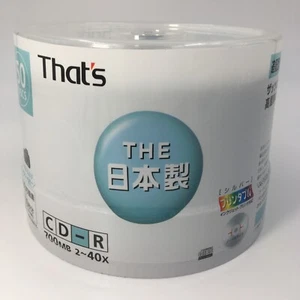 [NEW] [Made in Japan] [Rare] Taiyo Yuden That’s CD-R for Data 50 discs - Picture 1 of 6