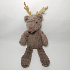 Brown Reindeer Plush Red Nose Soft Toy Beanie Comforter VGC Fuddlewuddle  - Picture 1 of 8