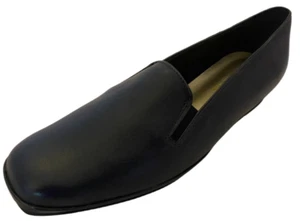 Zapatos de salón Van Dal Rochester II medianoche cuero marino tacón bajo cuña REINO UNIDO 6 NUEVOS - Imagen 1 de 6