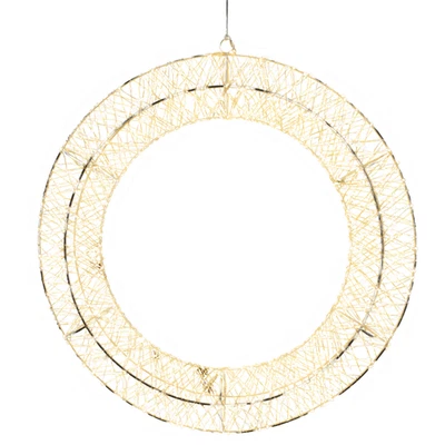 Lichterkranz 700 Leds Ø 38cm Ghirlanda Porta Corona IP44 di Natale Metallo - Immagine 1 di 4
