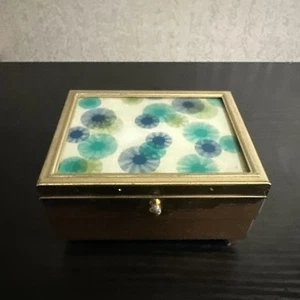 Vintage Psychedelic Hologram Jewelry Box 1960’s Flower Power 2 Drawers Mirror - Picture 1 of 18